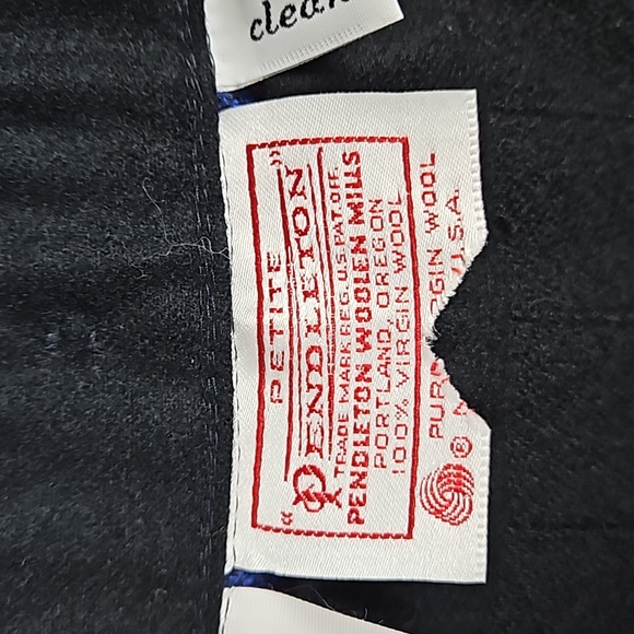 Pendleton Vintage Black Wool Plaid Midi Skirt - Size 8P - Picture 8 of 10